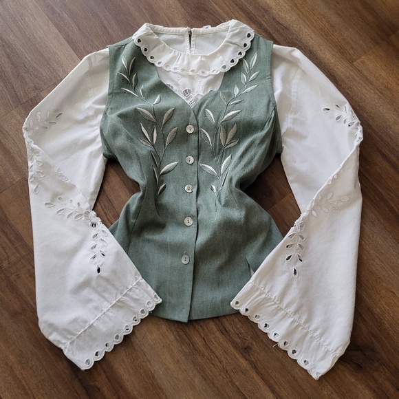 90’s lounge pants olive green vintage straight leg flowy lightweight high rise - Picture 13 of 14